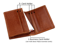 RFID Compact Wallet Business Card Holder with ID Window (Black Unisex)