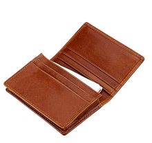 RFID Compact Wallet Business Card Holder with ID Window (Black Unisex)